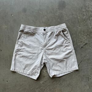 Volcom True To This Shorts Men's L Khaki Ribbed Elastic Waist Chino Drawstring